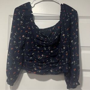Kali Navy Floral Blouse